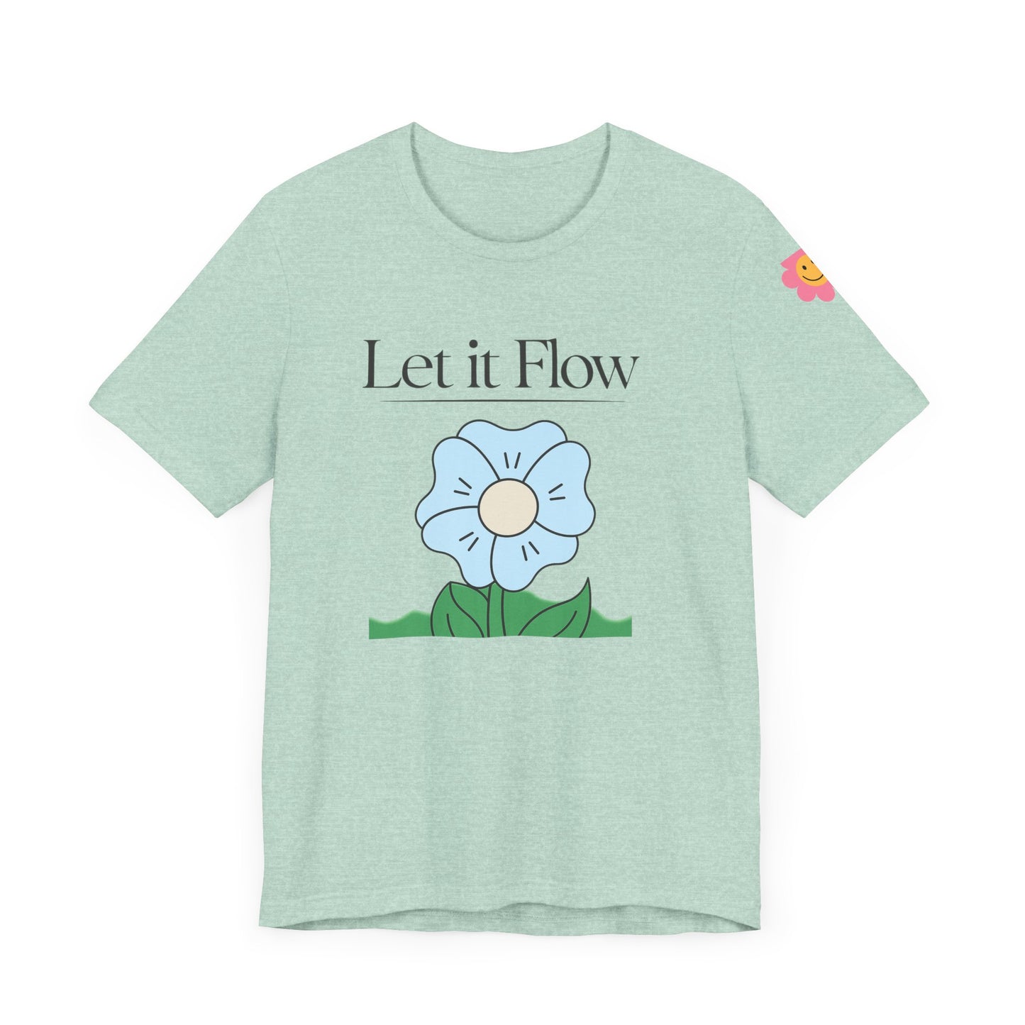 🌸 "Let It Flow" Minimalist Floral Tee – Breathe Easy, Live Lightly 🌸