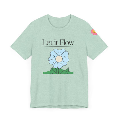 🌸 "Let It Flow" Minimalist Floral Tee – Breathe Easy, Live Lightly 🌸