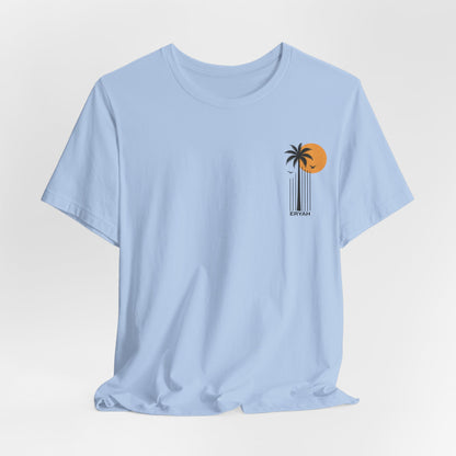 “ERYAH Sunset Palm Tee – Vintage Tropical Vibes”
