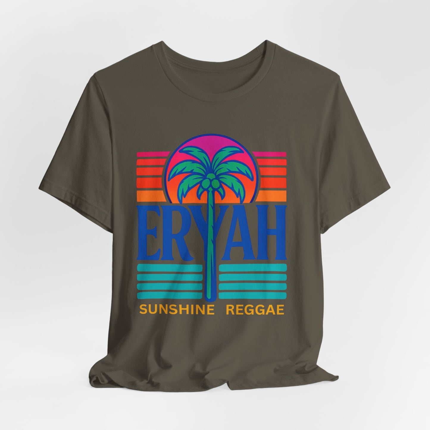 "ERYAH @ The   Space" Tropical Street Tee – Sunset & Palm Tree