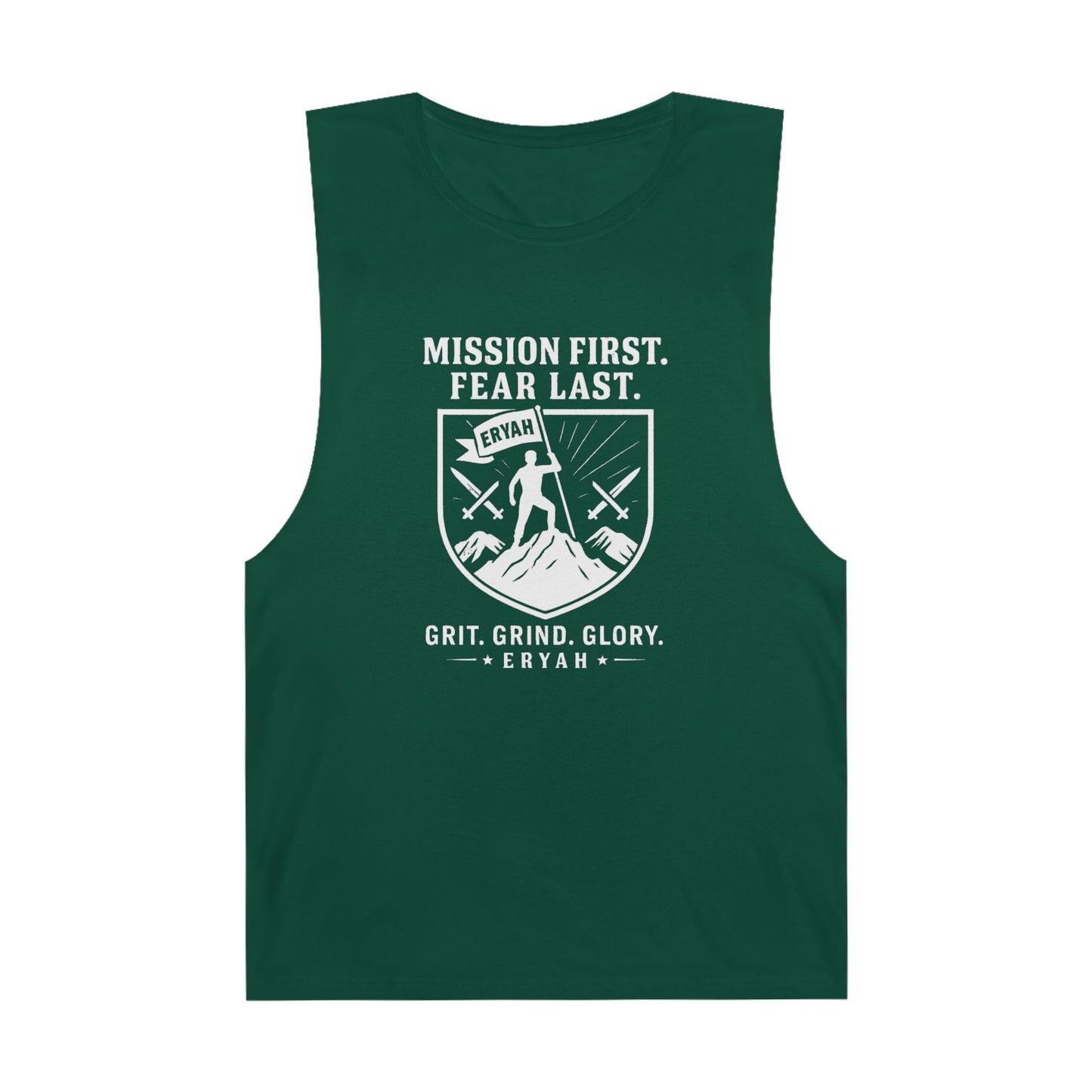 Unisex Barnard Tank: Mission First, Plan Last, Inspirational Workout Top, Casual Summer Shirt, Fitness Gift, Gym Wear