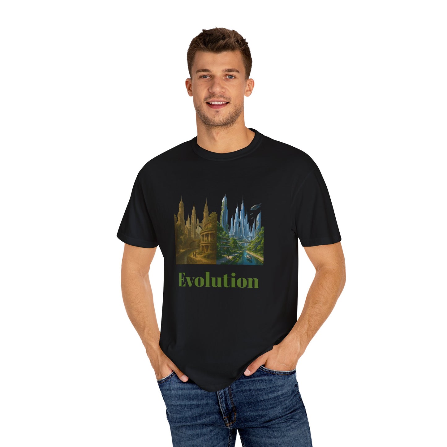 Transformative EVOLUTION Tee - Reflective City/Nature Print