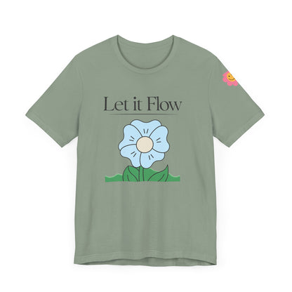 🌸 "Let It Flow" Minimalist Floral Tee – Breathe Easy, Live Lightly 🌸