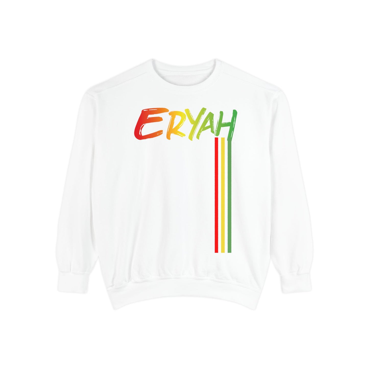 "Eryah Reggae Vibes Crewneck - Bold Rasta Colors, Easygoing Comfort"
