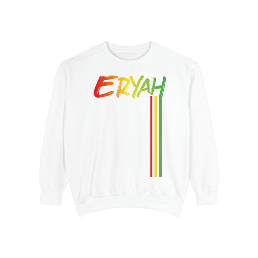 "Eryah Reggae Vibes Crewneck - Bold Rasta Colors, Easygoing Comfort"