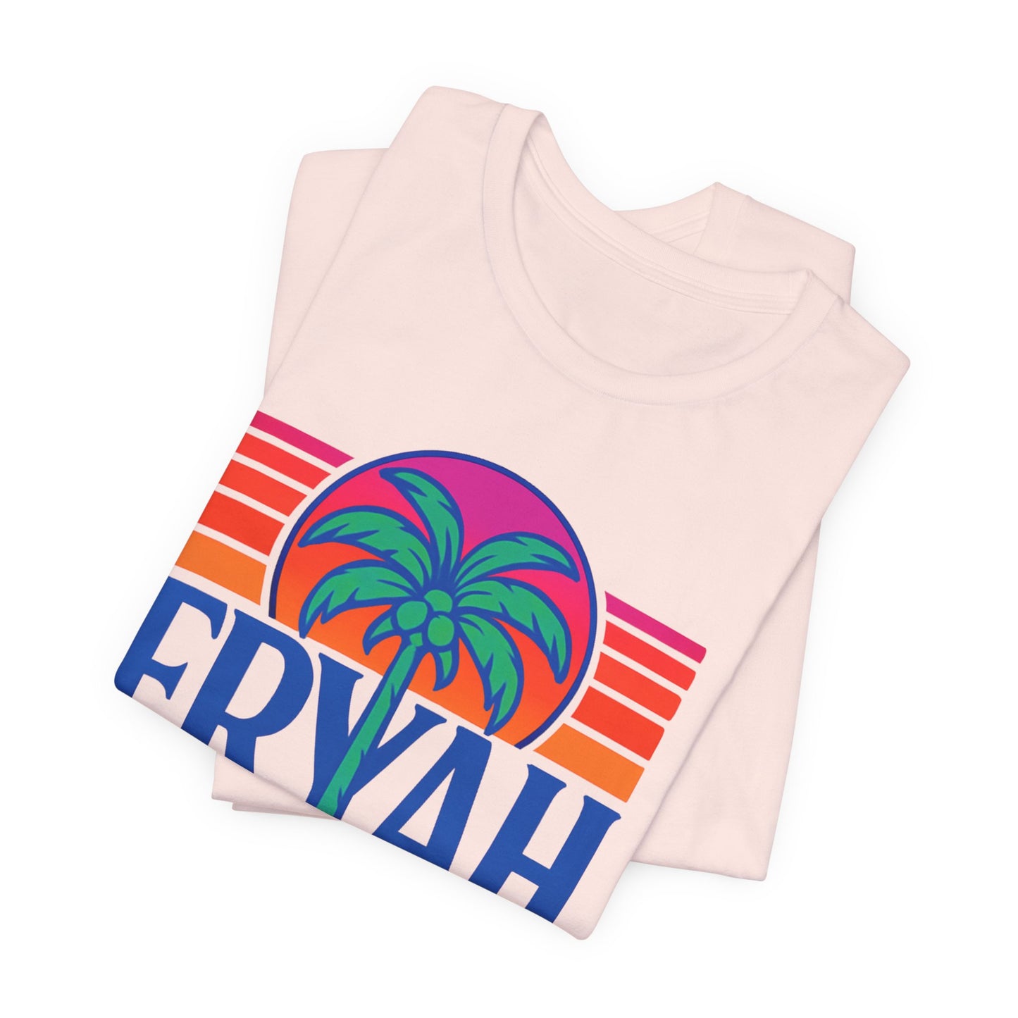 "ERYAH @ The   Space" Tropical Street Tee – Sunset & Palm Tree