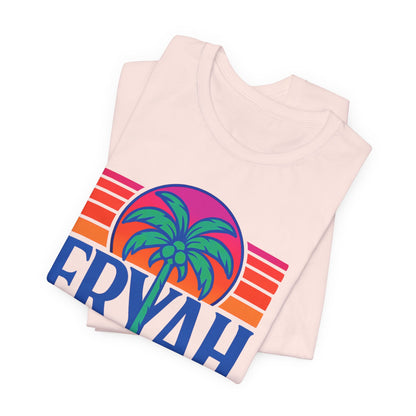 "ERYAH @ The   Space" Tropical Street Tee – Sunset & Palm Tree