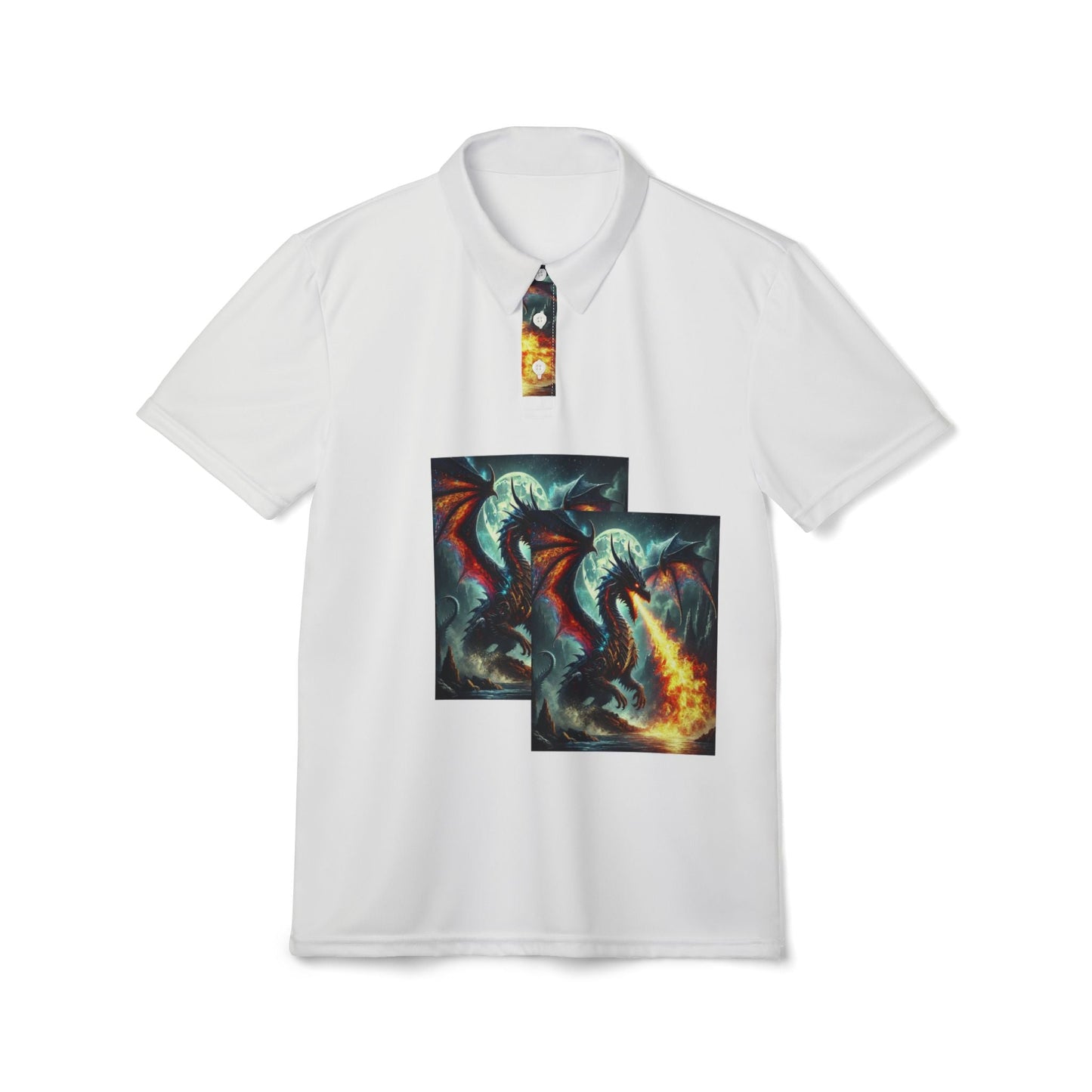 Flaming Dragon  Unisex Polo Shirt