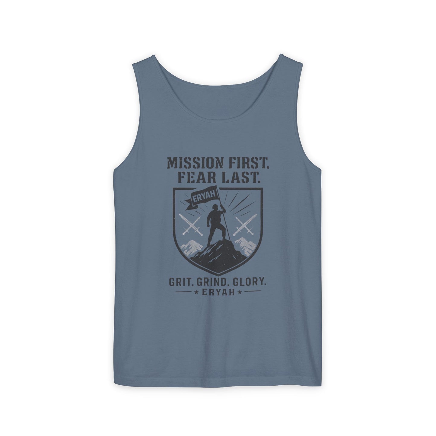 Motivational Tank Top - Mission First, Fear Last, Fitness Apparel, Workout Shirt, Gym Clothing, Inspirational Gift