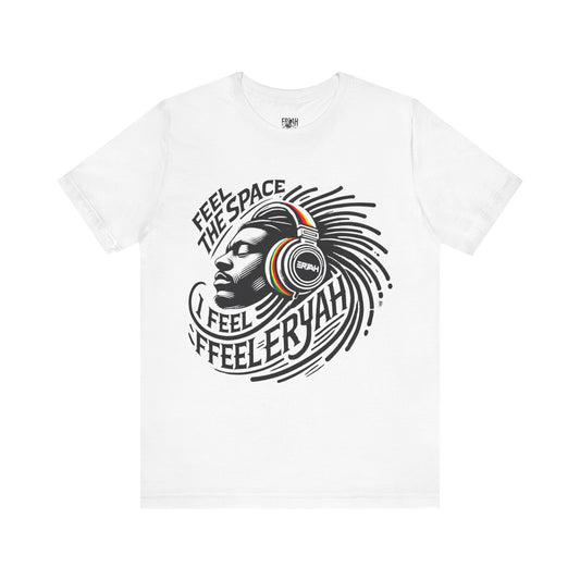 🎵 "I Feel The Space" Rasta Music Headphones Tee 🎧