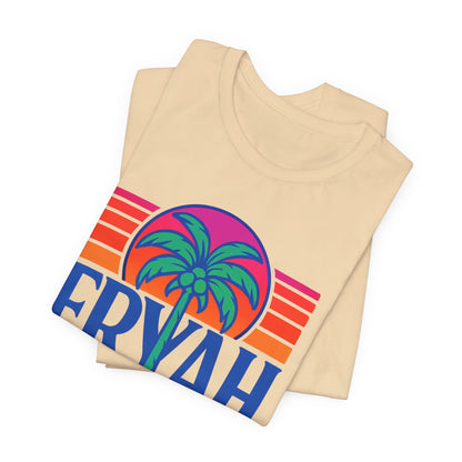 "ERYAH @ The   Space" Tropical Street Tee – Sunset & Palm Tree