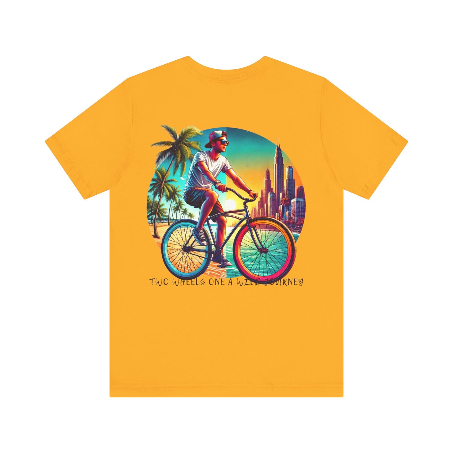 Adventure Cyclist Tee  – Ride Between Paradise & The Future"