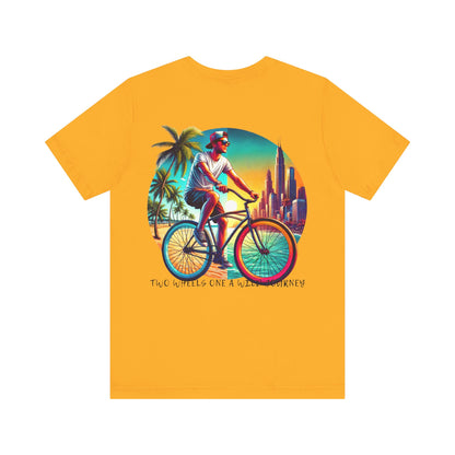 Adventure Cyclist Tee  – Ride Between Paradise & The Future"