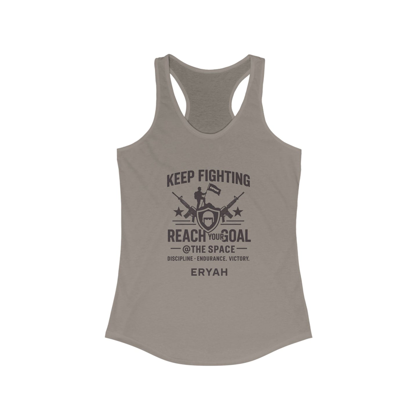 🏆 "Keep Fighting: Reach Your Goal", Women's Ideal Racerback Tank