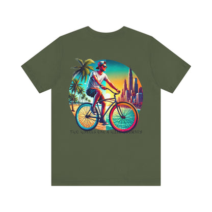 Adventure Cyclist Tee  – Ride Between Paradise & The Future"