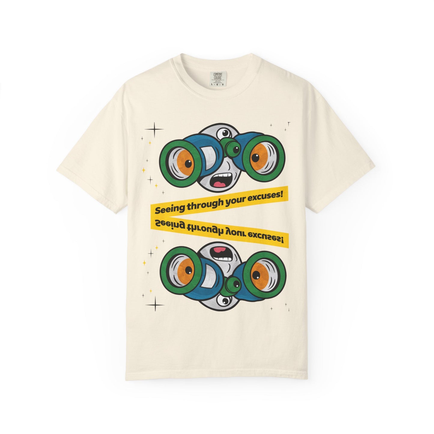 🔭 "SEEING THROUGH YOUR EXCUSES" Motivational Tee – No More BS! 🔭