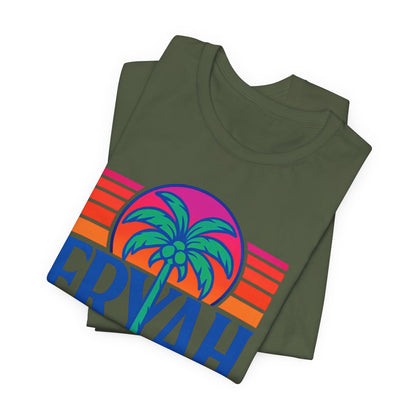 "ERYAH @ The   Space" Tropical Street Tee – Sunset & Palm Tree