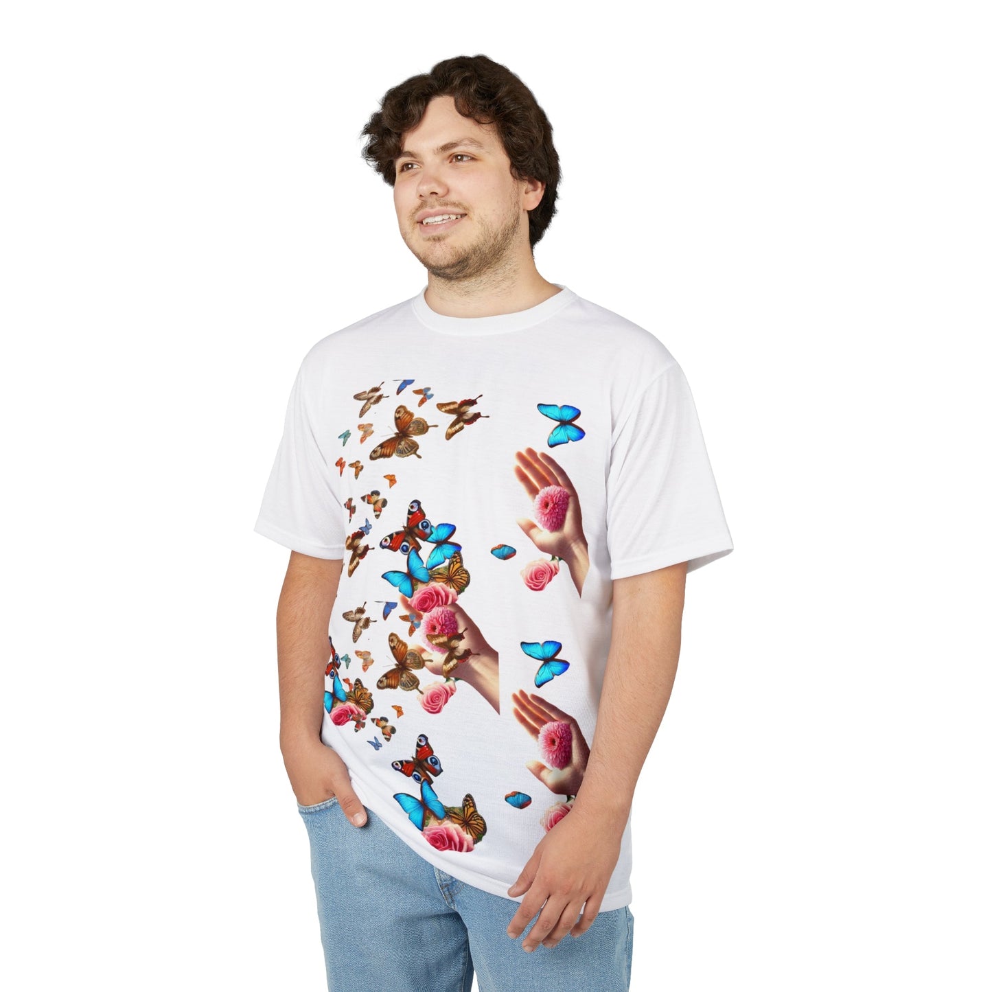 "Flutter Bloom – Handheld Harmony Edition Tee  "