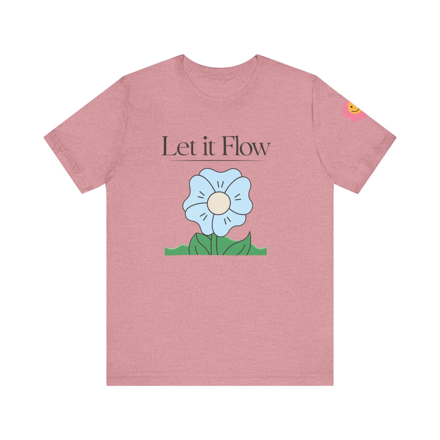 🌸 "Let It Flow" Minimalist Floral Tee – Breathe Easy, Live Lightly 🌸