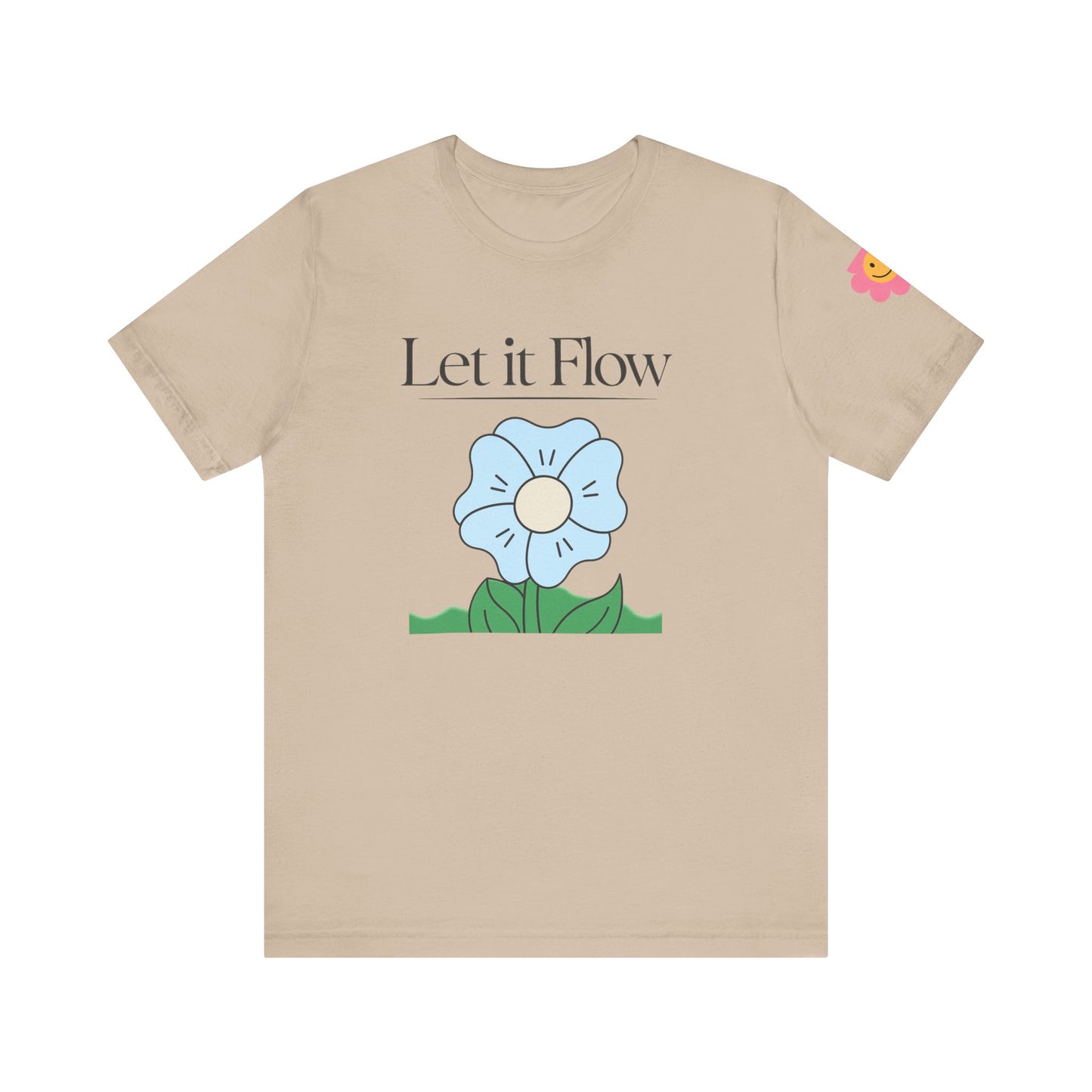 🌸 "Let It Flow" Minimalist Floral Tee – Breathe Easy, Live Lightly 🌸