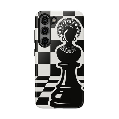 Chess Queen Phone Case, Tough Phone Cases, Stylish Accessories, Unique Gift, Geometric Design, Black and White Aesthetic