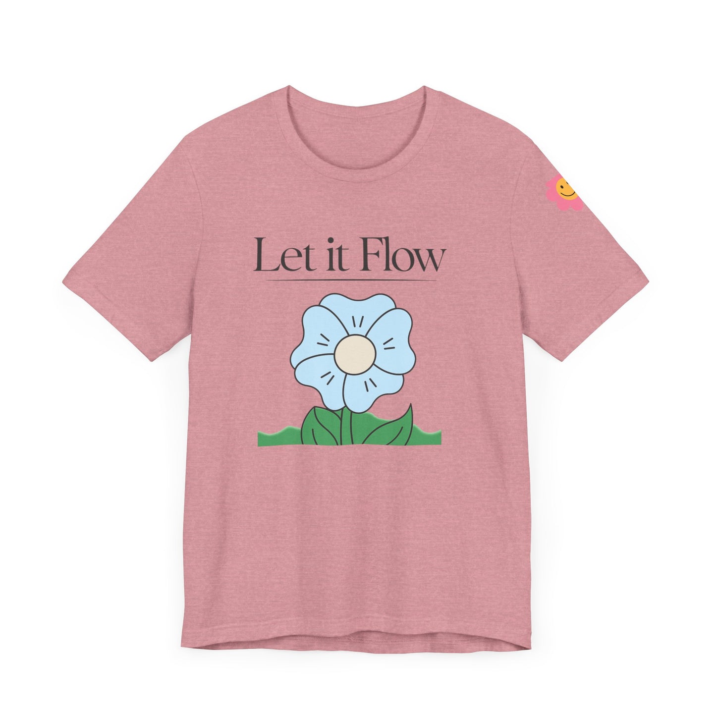 🌸 "Let It Flow" Minimalist Floral Tee – Breathe Easy, Live Lightly 🌸