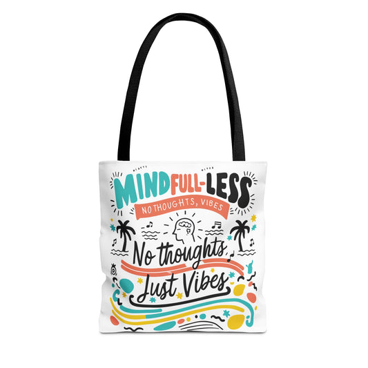 Colorful Mindful Vibes Tote Bag, Beach Bag, Reusable Shopping Bag, Gift for Her, Summer Tote, Festival Accessories