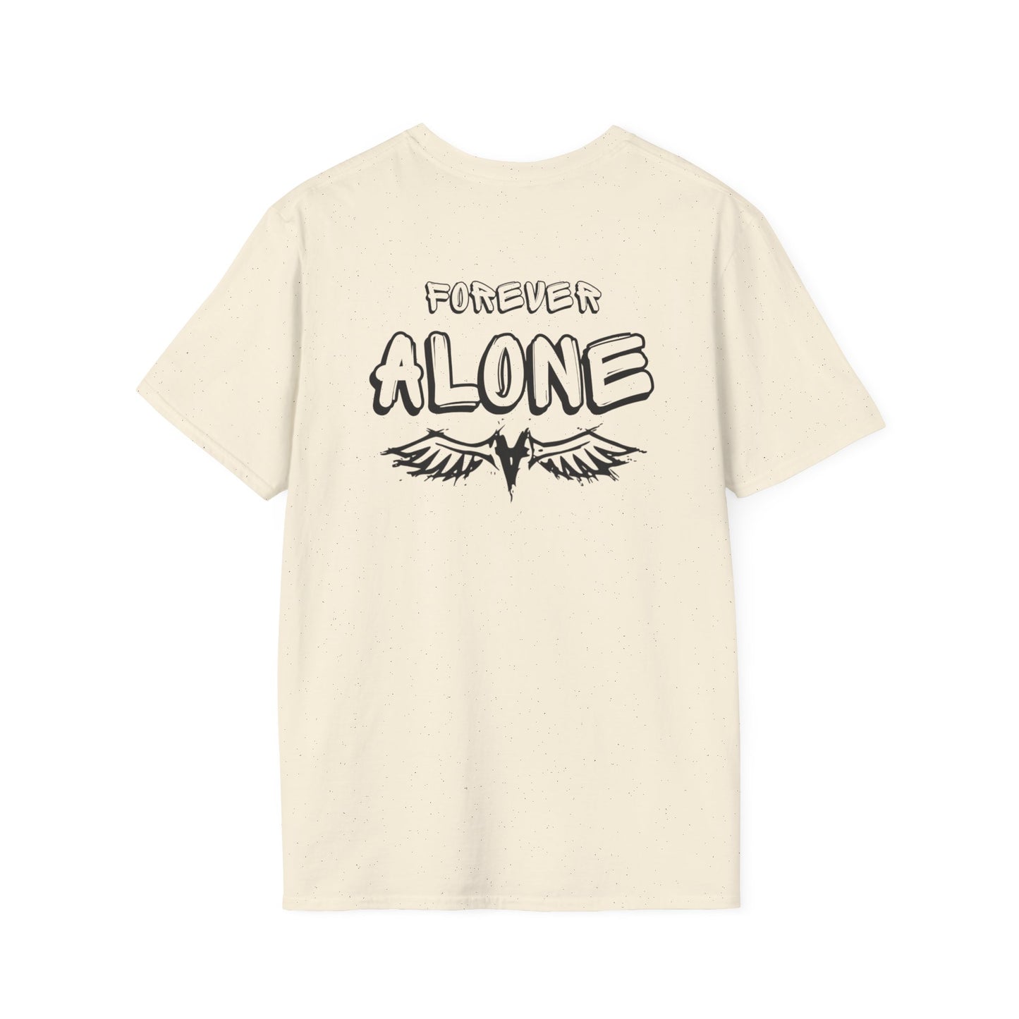 Forever Alone Edgy Graphic Tee with Wings