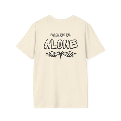 Forever Alone Edgy Graphic Tee with Wings