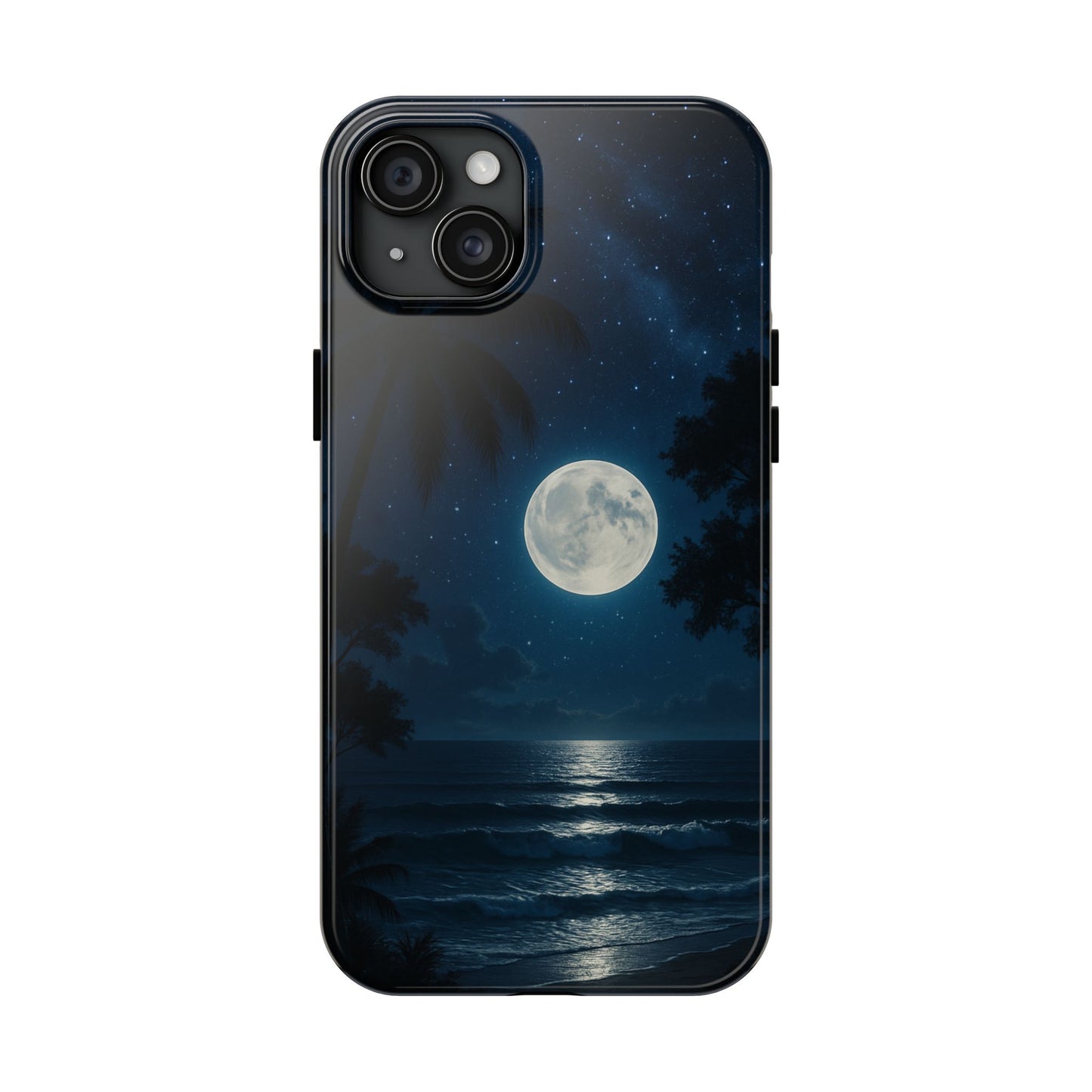 Moonlit Ocean Tough Phone Case, Starry Night Phone Protector, Beach Vibe Phone Cover, Gift for Ocean Lovers, Travel Accessories