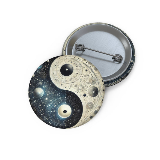 Custom Yin Yang Pin Buttons, Cosmic Art Badge, Unique Lapel Pins, Birthday Gift, Bohemian Fashion Accessories, Festival Flair