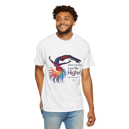 "Flip Higher Tee – Rise with Grace & Power"