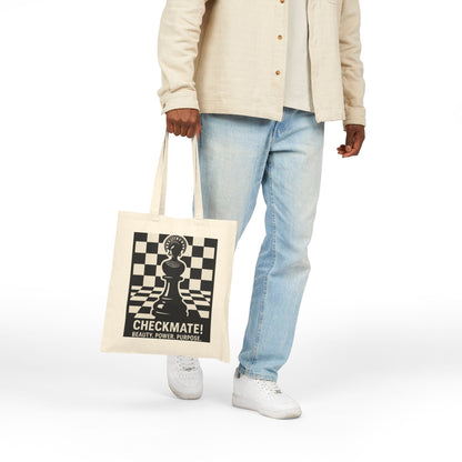 "Checkmate! Beauty, Power, Purpose" – Empowering Chess Queen Tote Bag