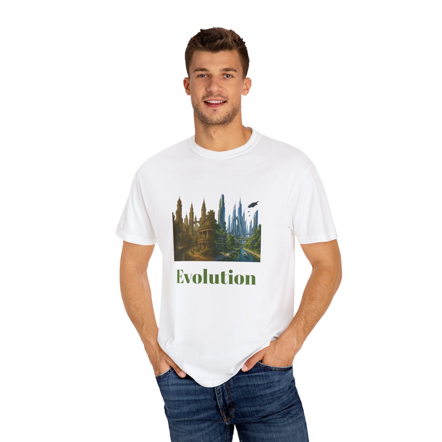 Transformative EVOLUTION Tee - Reflective City/Nature Print