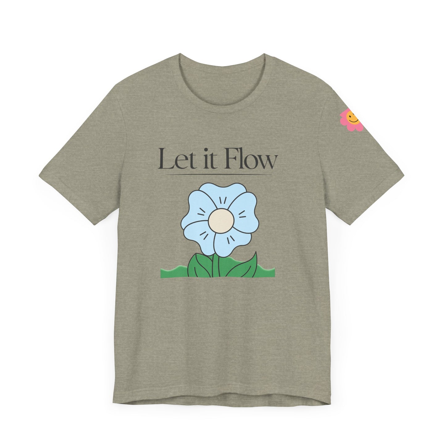 🌸 "Let It Flow" Minimalist Floral Tee – Breathe Easy, Live Lightly 🌸