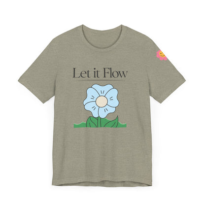 🌸 "Let It Flow" Minimalist Floral Tee – Breathe Easy, Live Lightly 🌸
