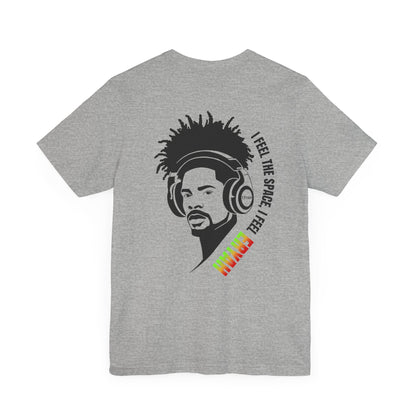 🎵"I Feel The Space – Rasta Headphone Minimalist Tee"🎵