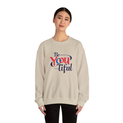 Be You Tiful Sweatshirt | Cozy Unisex Crewneck | Inspirational Gift | Casual Wear | Self-Love Reminder | Perfect for All Occasions