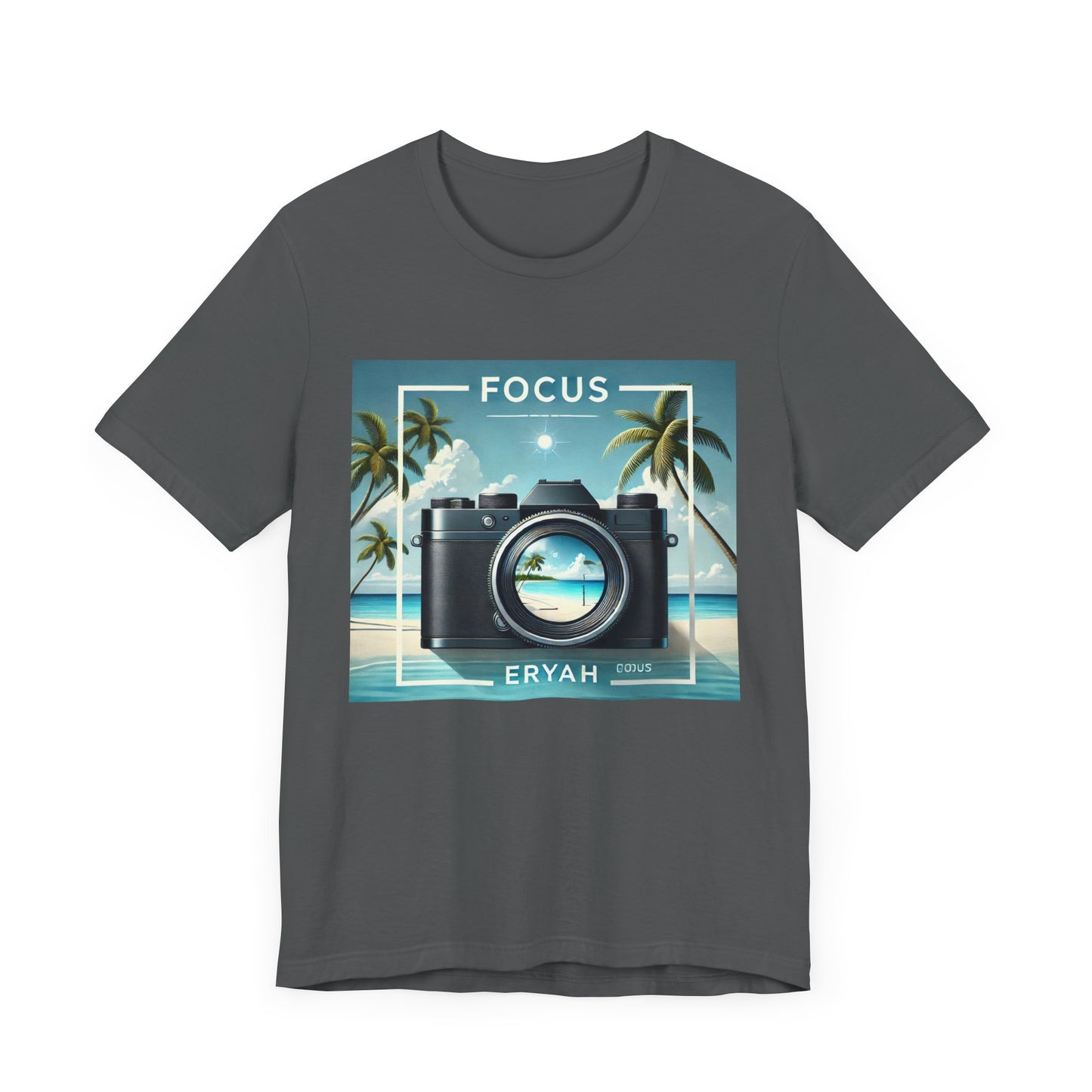 📸 "FOCUS" Beach Camera Tee – Tropical Lens Vibes 📸