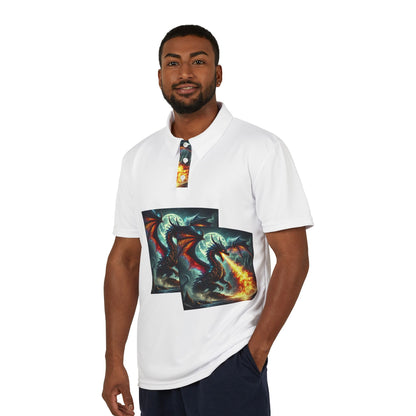 Flaming Dragon  Unisex Polo Shirt