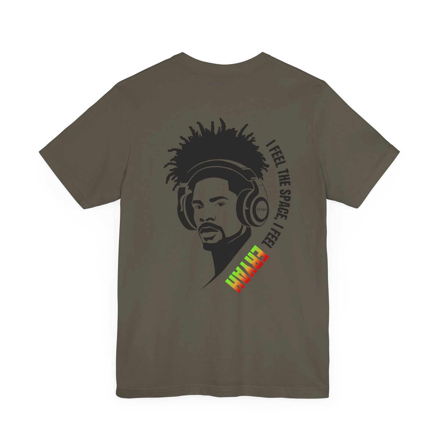 🎵"I Feel The Space – Rasta Headphone Minimalist Tee"🎵