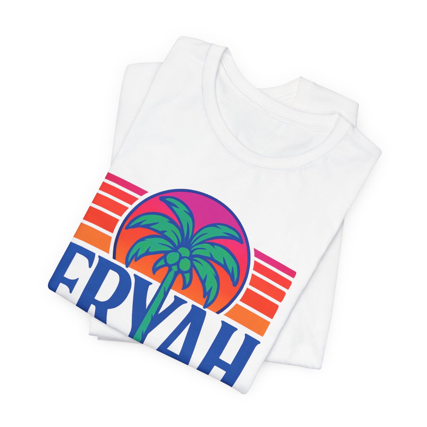 "ERYAH @ The   Space" Tropical Street Tee – Sunset & Palm Tree