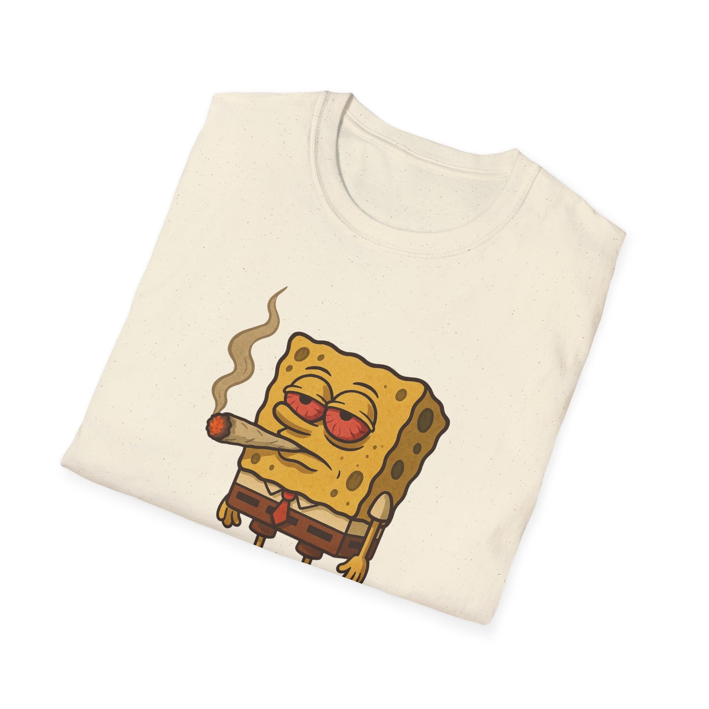 1GunBob – The Blazed Sponge 🧽🔥🪵, Chill SpongeBob Tee, Fun Graphic Tee, Casual Wear, Gift for Fans, Humor Apparel, Unique Summer Shirt