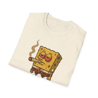 1GunBob – The Blazed Sponge 🧽🔥🪵, Chill SpongeBob Tee, Fun Graphic Tee, Casual Wear, Gift for Fans, Humor Apparel, Unique Summer Shirt