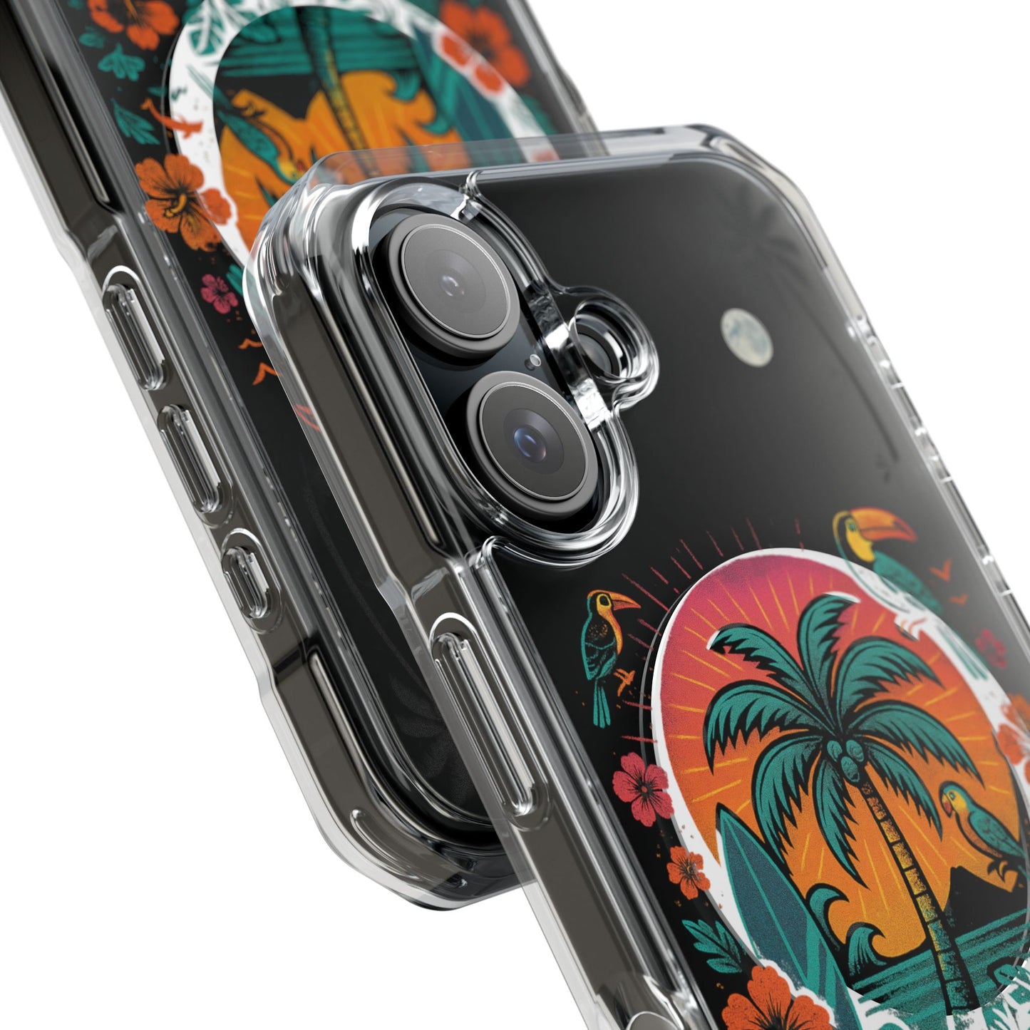 Tropical Phone Case featuring ,Eryah, Island State of Mind' Design,  Clear Magnetic Impact Protection, Perfect Gift for Vacation