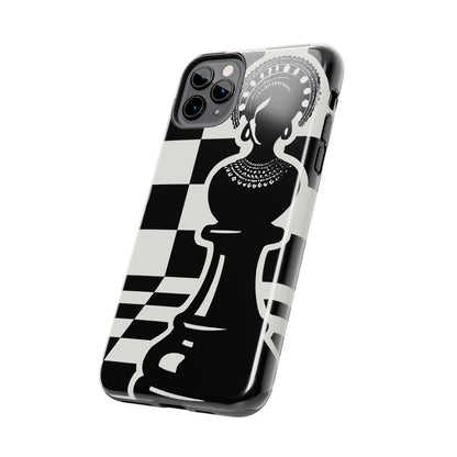 Chess Queen Phone Case, Tough Phone Cases, Stylish Accessories, Unique Gift, Geometric Design, Black and White Aesthetic