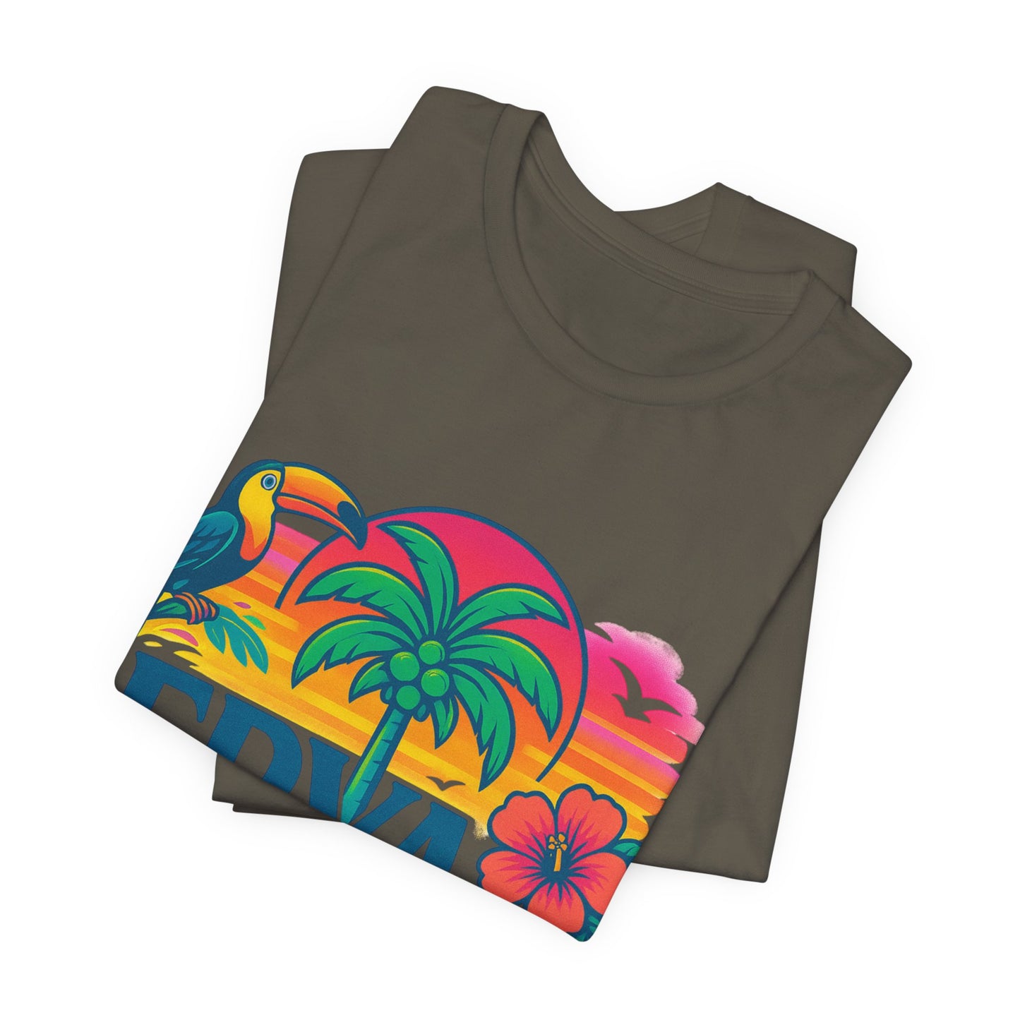 "ERYAH" Tropical Sunset Palm Tree Tee