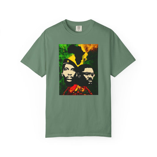 Heritage of Resistance: Sankara & Lumumba Africa Map Revolutionary Tee
