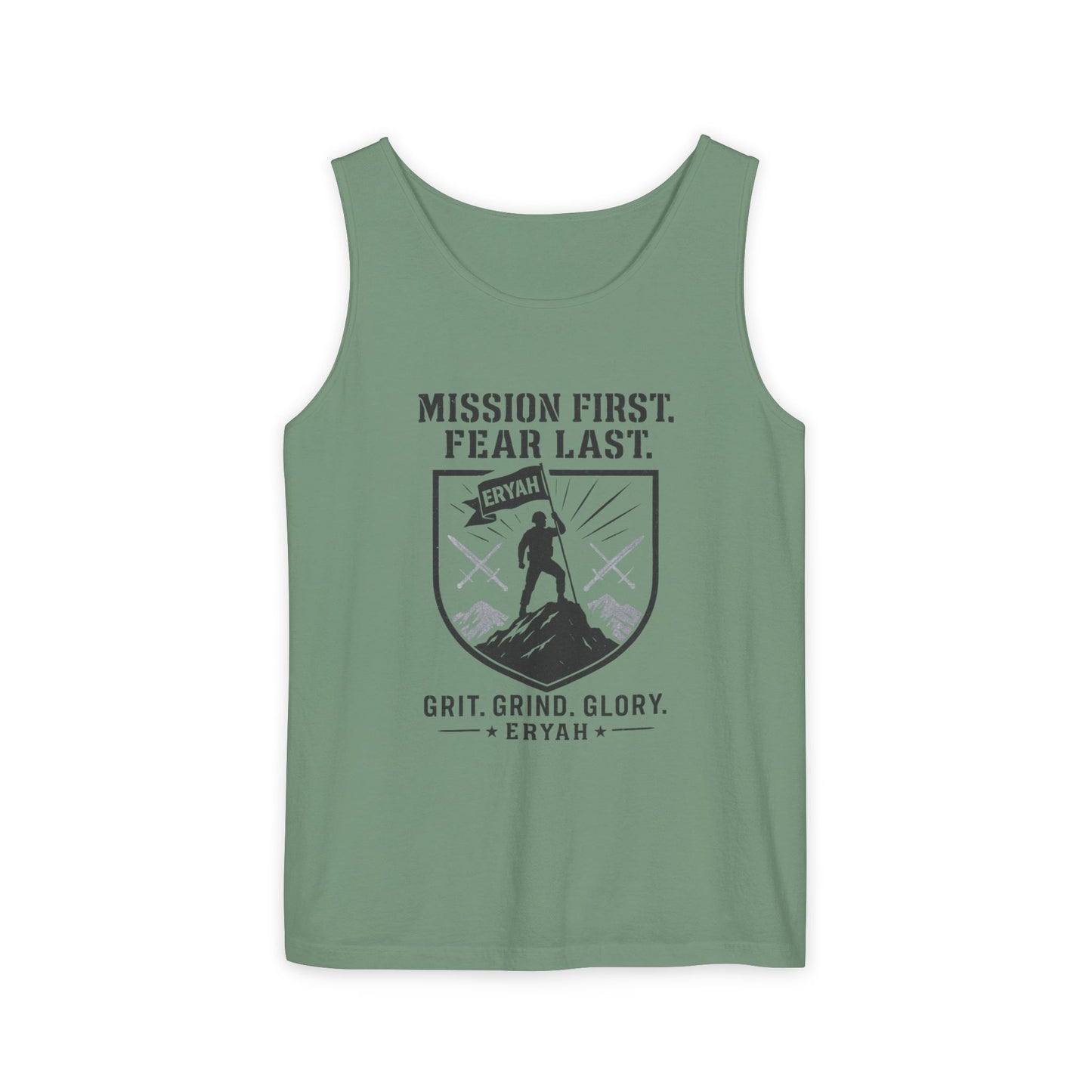 Motivational Tank Top - Mission First, Fear Last, Fitness Apparel, Workout Shirt, Gym Clothing, Inspirational Gift
