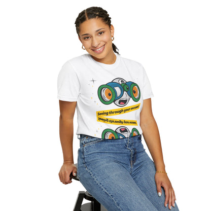 🔭 "SEEING THROUGH YOUR EXCUSES" Motivational Tee – No More BS! 🔭